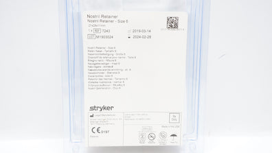 Stryker 7243 Nostril Retainer, Size 6, 21 x 28 x 11mm (x)